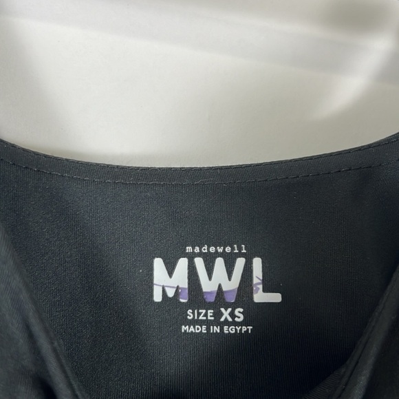 Madewell Flex Square Neck Sports Bra in True Black Size XS NWT - Picture 8 of 11